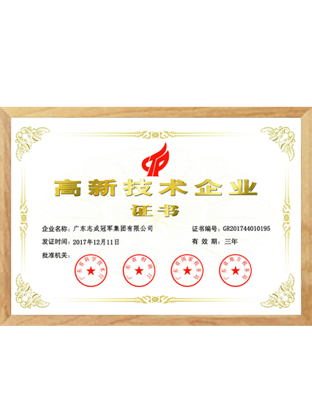 高新技術(shù)企業(yè)證書